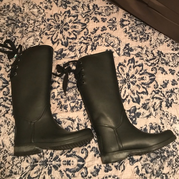 COACH tristee Black rain boot size 9 - Picture 3 of 6